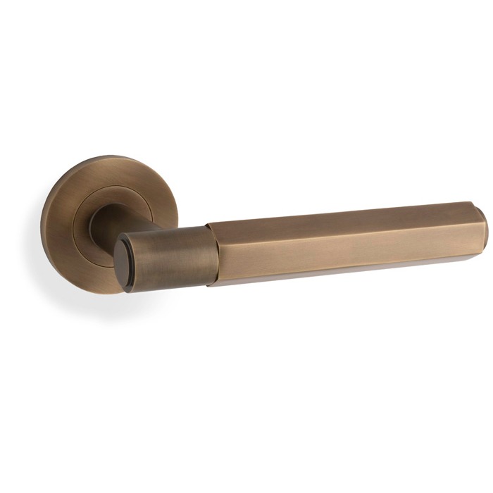 Alexander & Wilks AW224IB Spitfire Hex Lever On Round Rose - Italian Brass (LEAD TIME: 2-3 DAYS)