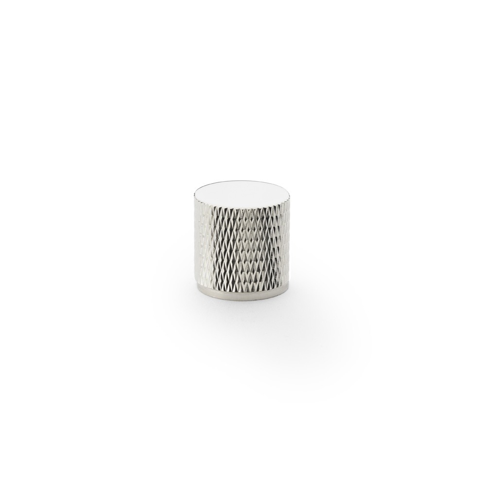 Alexander & Wilks AW800-20-PN Brunel Knurled Cylinder Cupboard Knob - Polished Nickel 20mm (LEAD TIME: 2-3 DAYS)