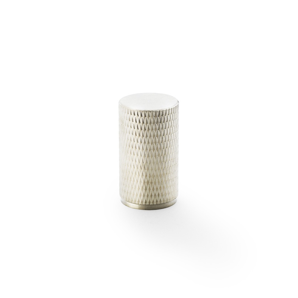 Alexander & Wilks AW800-35-SN Brunel Knurled Cylinder Cupboard Knob - Satin Nickel 35mm (LEAD TIME: 2-3 DAYS)