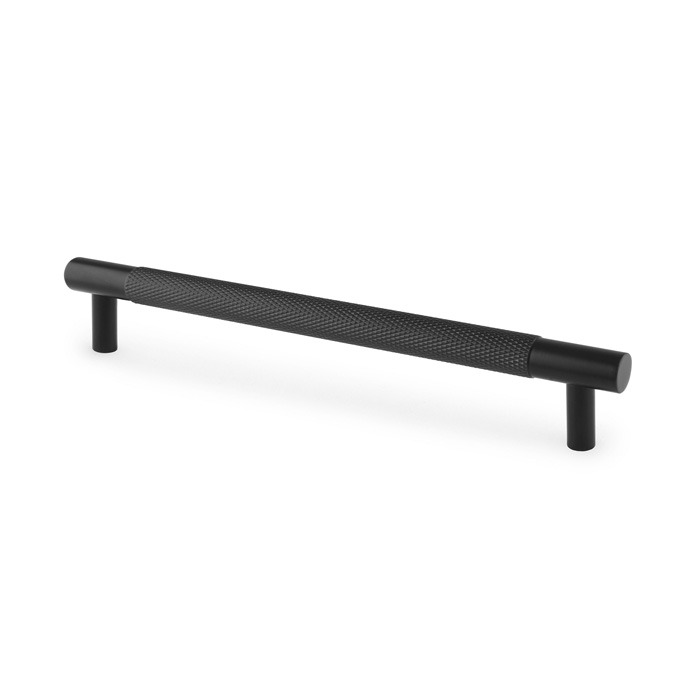 Alexander & Wilks AW810-160-BL Brunel Knurled T Bar Cupboard Handle Black Centres 160mm (LEAD TIME: 2-3 DAYS)