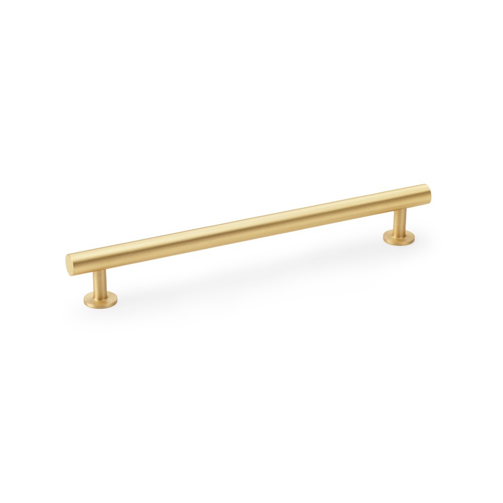Alexander & Wilks AW814-192-SB Round T Bar Cabinet Pull Handle - Satin Brass 192mm (LEAD TIME: 2-3 DAYS)