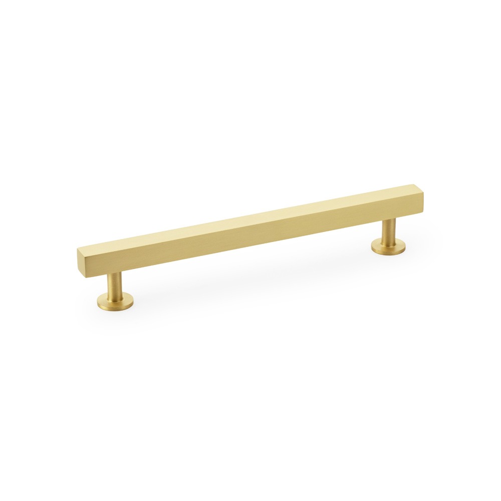 Alexander & Wilks AW815-160-SB Square T Bar Cabinet Pull Handle - Satin Brass 160mm (LEAD TIME: 2-3 DAYS)