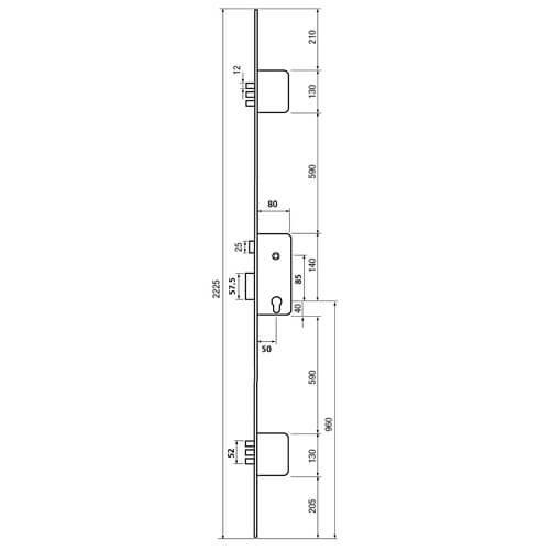 Azbe Latch Deadbolt 6 Pin Bolts Key Wind Operated Multipoint Door Lock - Image 2