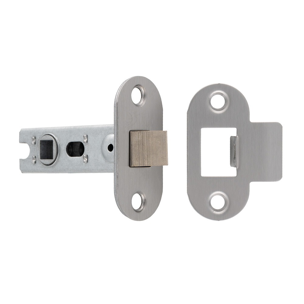 Eurospec BTL25SSS/R 64mm Bolt-Through Tubular Latch 8mm Follower Radius Fixed Forend FIXED FOREND (LEAD TIME: 2-3 DAYS)