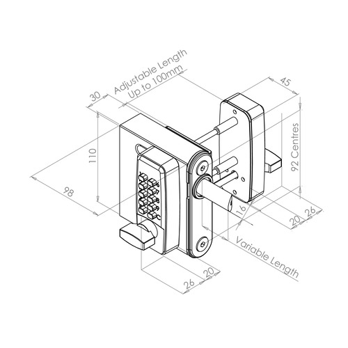Gatemaster SelectPro Code Surface Mounted Gate Lock (LEAD TIME: 2-3 DAYS) - Image 11