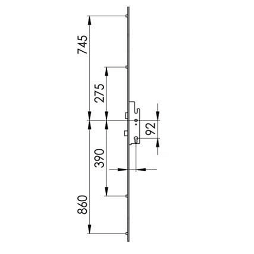 Economy Compact Latch Deadbolt 4 Rollers Key Wind Multipoint Door Lock - Image 2