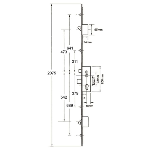 Elite Latch Deadbolt 2 Hooks 4 Rollers Double Spindle Multipoint Door Lock - Image 2