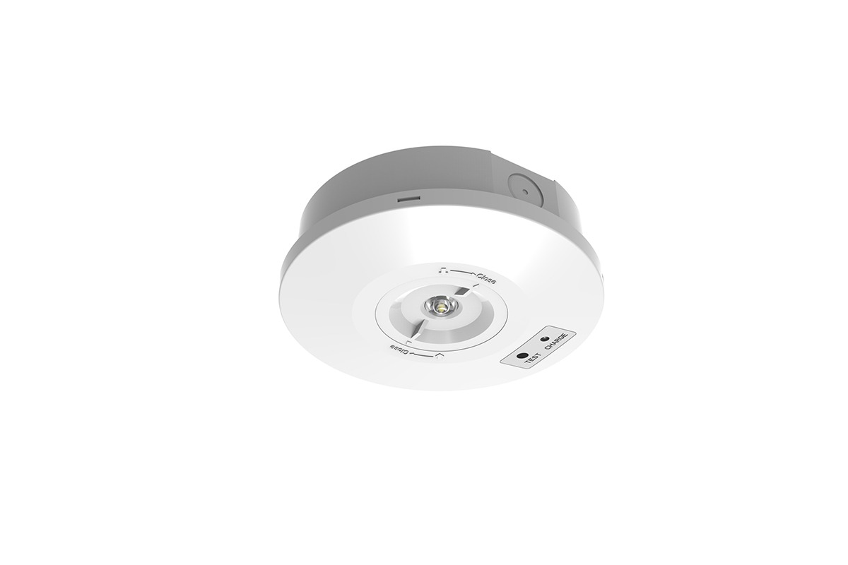 CQR ER/2/ST/WH/865 SELF-TEST - Escape Surface EM Downlight c/w 2 lens, IP65 (LEAD TIME: 2-3 DAYS)