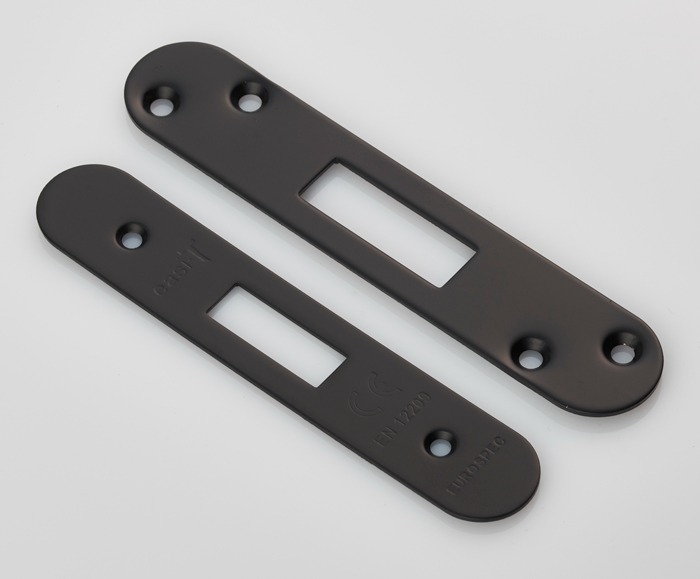 EuroSpec FSF5007MB/R Forend Strike & Fixing Pack to Suit Architectural Deadlocks (EDS/LDS) Radius (LEAD TIME: 2-3 DAYS)