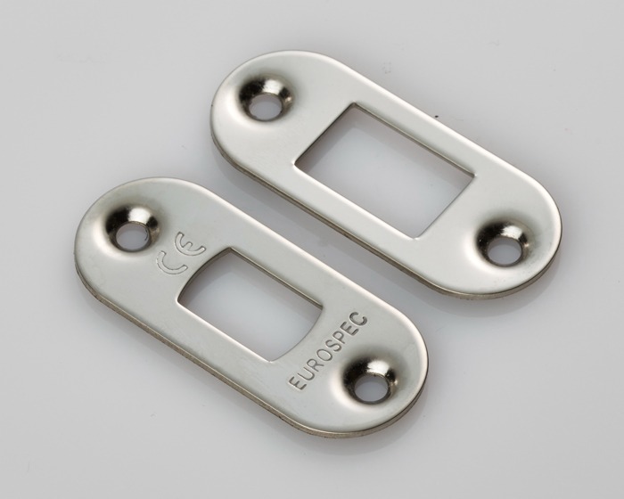 Eurospec FSF5010BSS/R Forend Strike & Fixing Pack To Suit Heavy Duty Tubular Deadbolt - Bright Stainless Steel Radius Forend (LEAD TIME: 2-3 DAYS)
