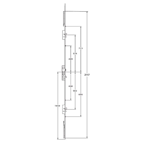 Lockmaster Latch 3 Hooks 2 Anti Lift Pins 4 Rollers Double Spindle Multipoint Door Lock - Image 2