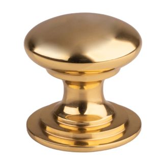 Carlisle Brass M47B Victorian Cupboard Knob 32mm - Polished Brass (LEAD TIME: 2-3 DAYS)