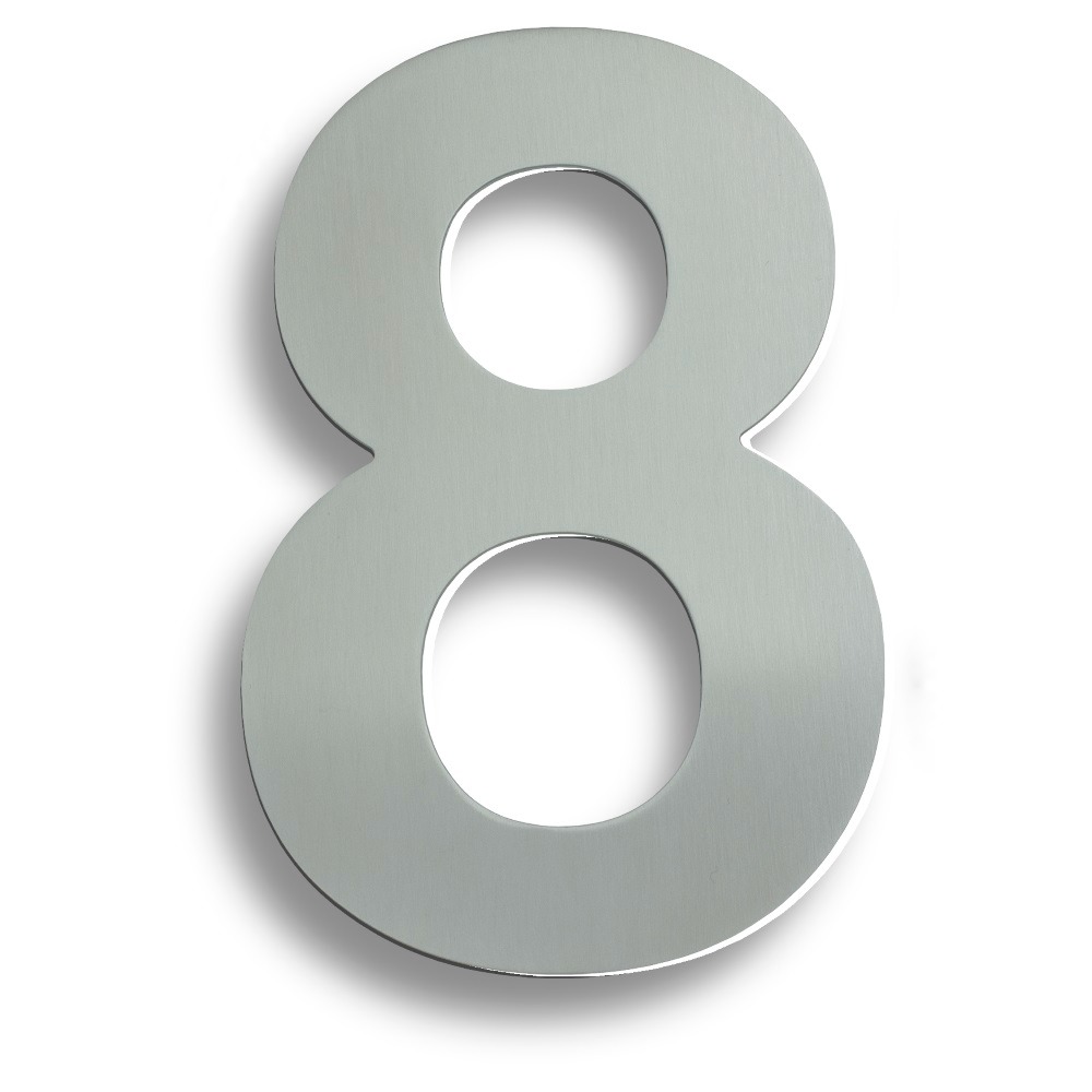 Eurospec NUM10178BSS Stainless Steel 7" Numerals (0-9) (Number 8) (LEAD TIME: 2-3 DAYS)