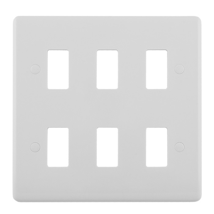 Eurolite PL-G6 Enhance White Grid Plates-6-Gang (LEAD TIME: 2-3 DAYS)