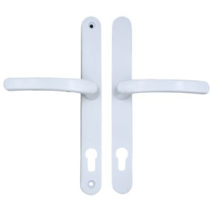 TSS Lever Lever UPVC Multipoint Door Handles - 92mm PZ Sprung 240mm Screw Centres - 270mm Long Backplate