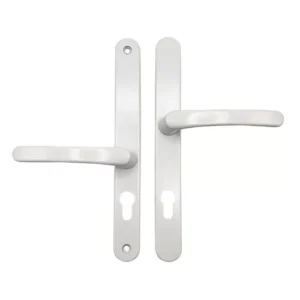 TSS Lever Lever Offset UPVC Multipoint Door Handles - 48/87mm PZ - Sprung - 240mm Screw Centres
